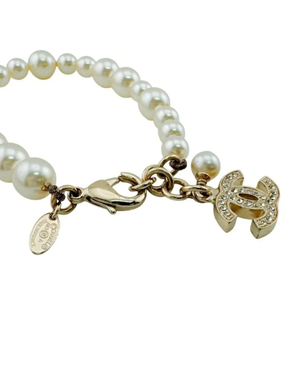 Chanel CC Logo Pearl Bracelet